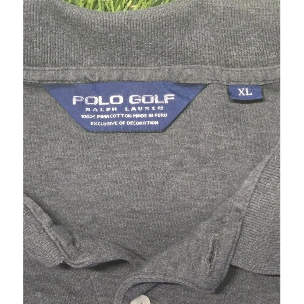 Polo Golf Ralph Lauren Mens XL College of Charleston Long Sleeve Polo Shirt Gray